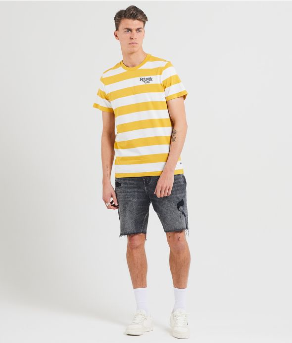ATLANTIS T-SHIRT, YELLOW-WHITE