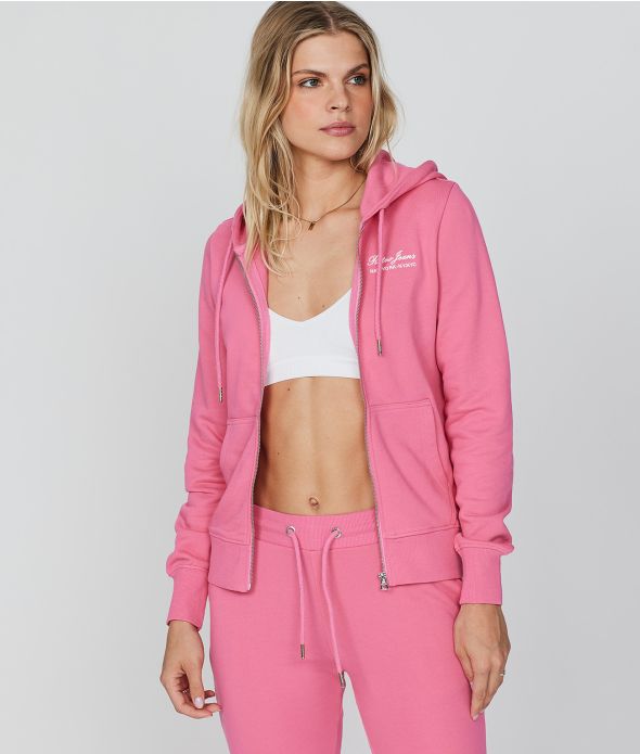 BELLAROSE ZIP HOODIE JOGGING TOP, FUXIA