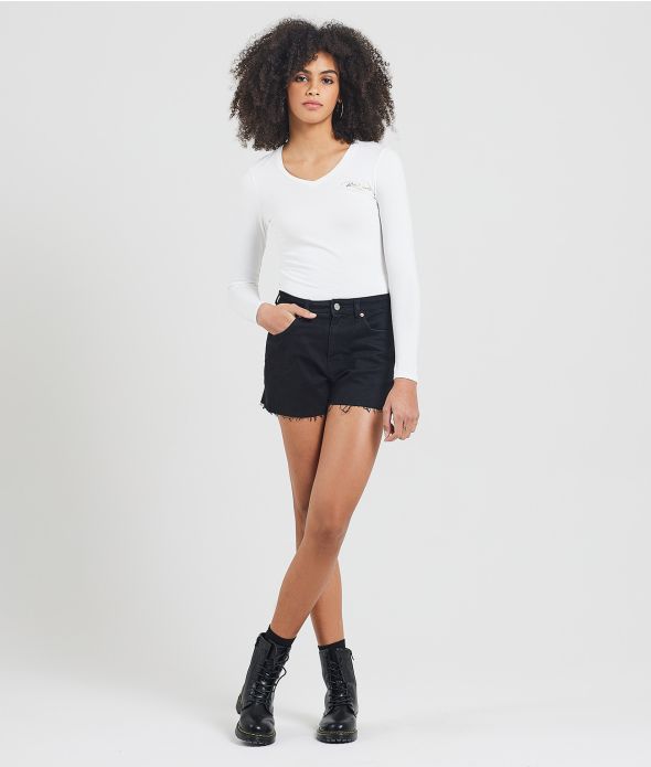 NATALY V NECK L.S.TOP, WHITE