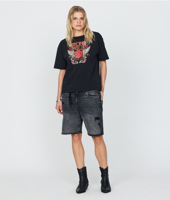 MILEY NŐI DIVATFELSŐ, FEKETE