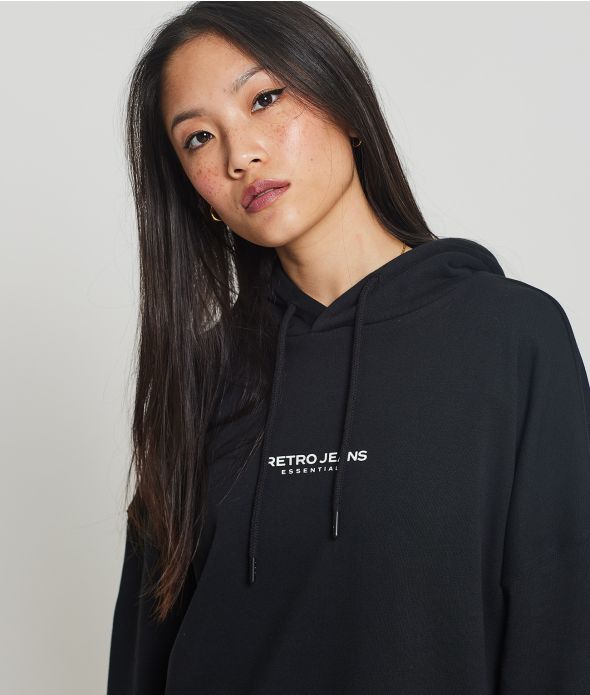 GAIA HOODIE JOGGING TOP, BLACK