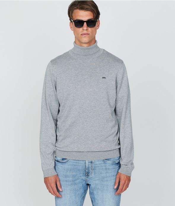 DONOVAN TRUTLENECK KNITWEAR, GREY MELANGE