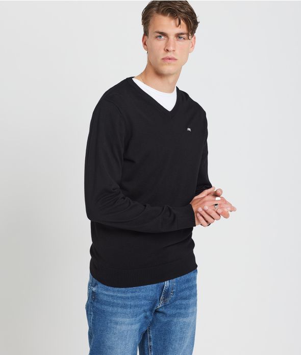 EMMETT V KNITWEAR, BLACK