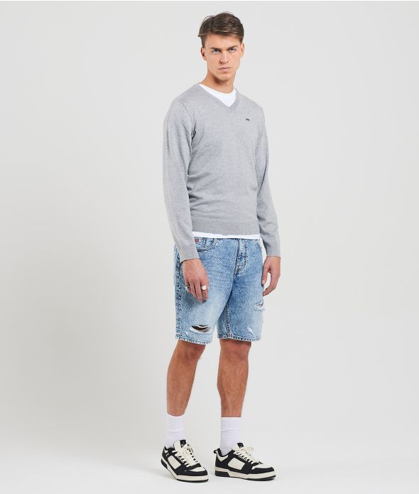 EMMETT V KNITWEAR, GREY MELANGE
