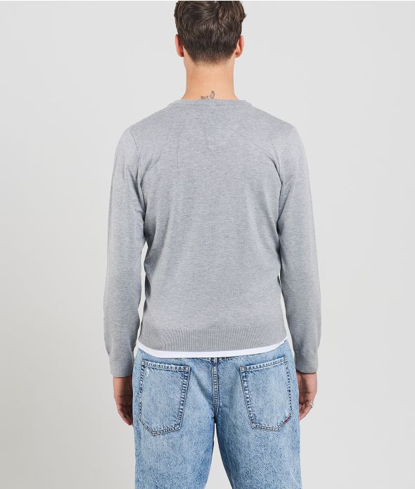EMMETT V KNITWEAR, GREY MELANGE