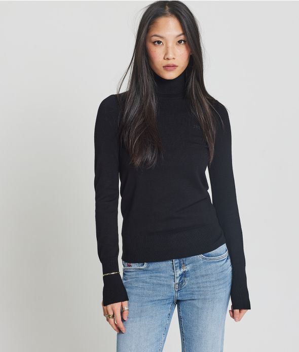 LINDA TURTLENECK KNITWEAR, BLACK