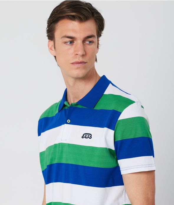 OAKLEY FÉRFI GALLÉROS PÓLÓ, KÉK CSÍKOS