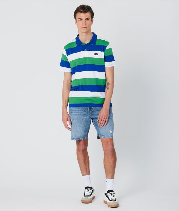 OAKLEY FÉRFI GALLÉROS PÓLÓ, KÉK CSÍKOS