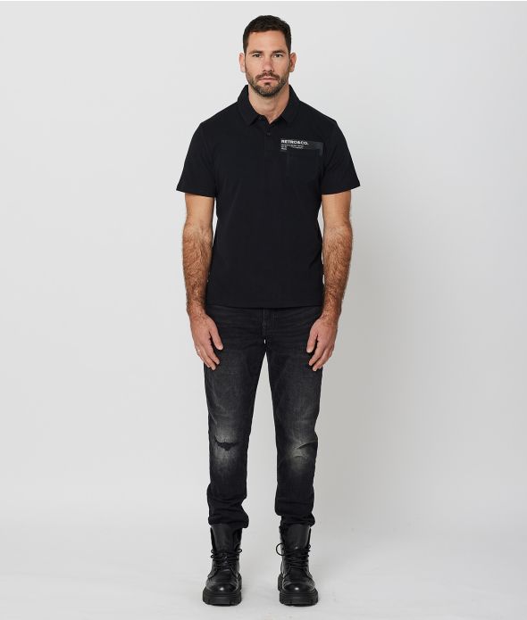 ACEY POLO, BLACK