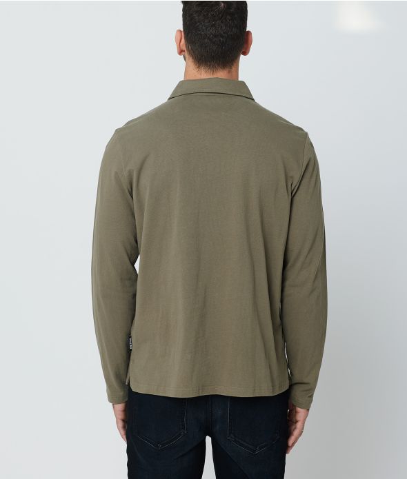 ACEY FÉRFI HOSSZÚ UJJÚ GALLÉROS PÓLÓ, KHAKI