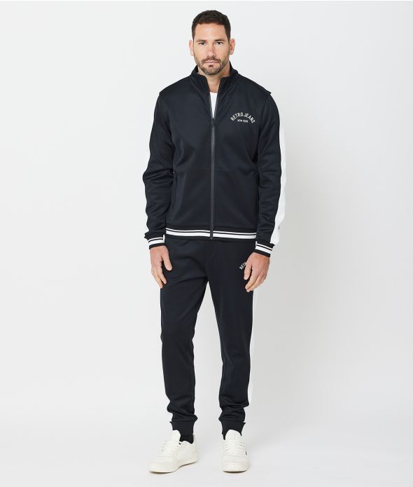 JEROME FÉRFI CIPZÁRAS MELEGÍTŐFELSŐ, FEKETE