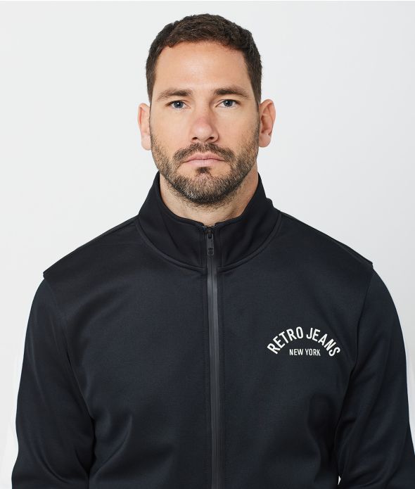 JEROME FÉRFI CIPZÁRAS MELEGÍTŐFELSŐ, FEKETE