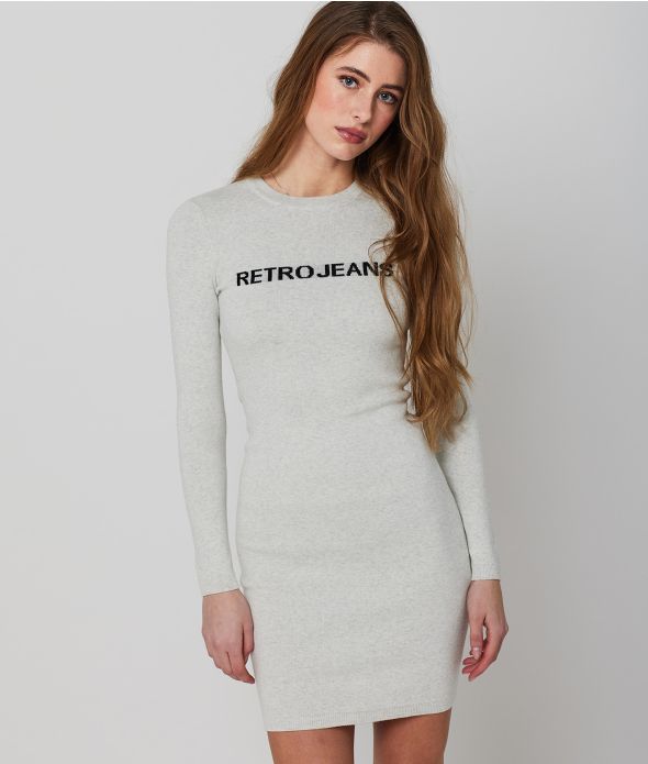 MADDIE DRESS, OFFWHITE MELANGE