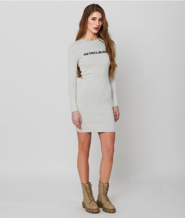 MADDIE DRESS, OFFWHITE MELANGE