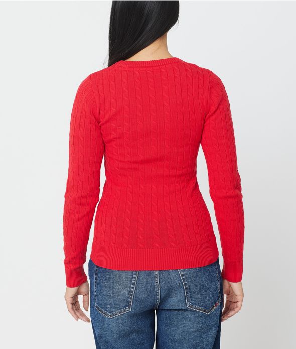 ROSETTA V SWEATER, RED