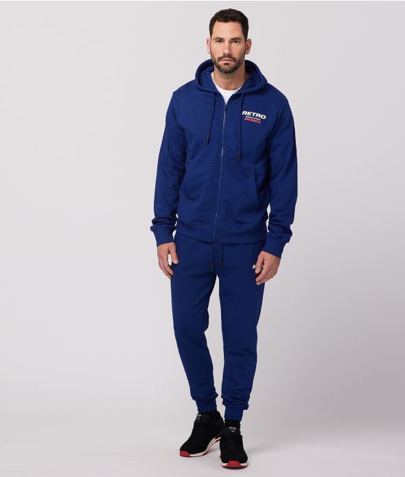 NIKOS ZIP HOODIE JOGGING TOP, BLUE