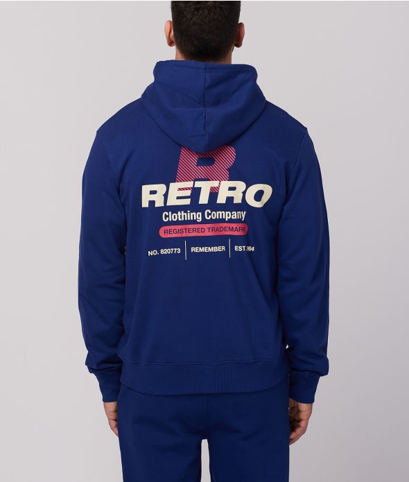 NIKOS ZIP HOODIE JOGGING TOP, BLUE