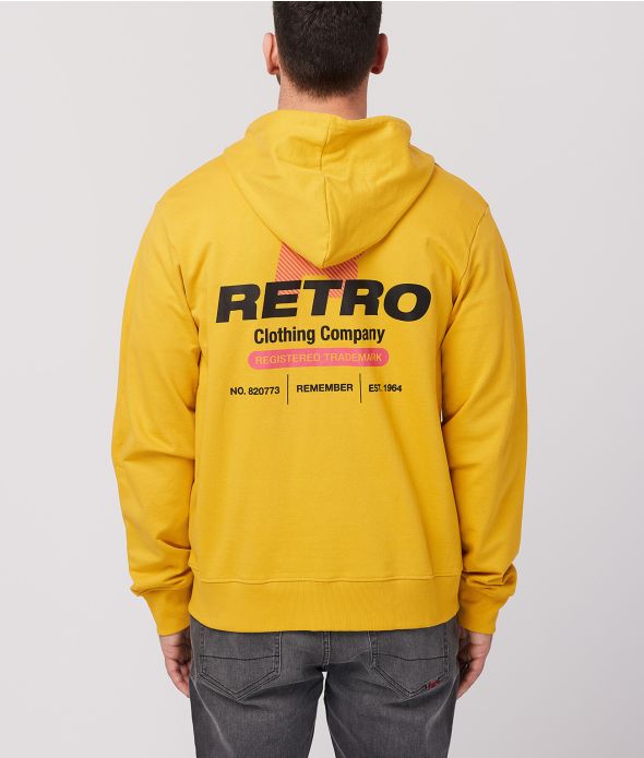 NIKOS ZIP HOODIE JOGGING TOP, YELLOW