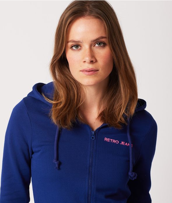 KEILY ZIP HOODIE JOGGING TOP, BLUE