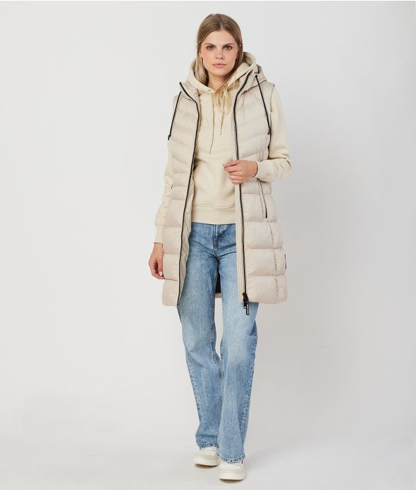 SELENA LONG VEST, BEIGE