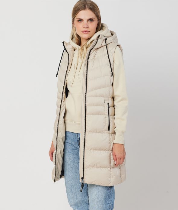 SELENA LONG VEST, BEIGE