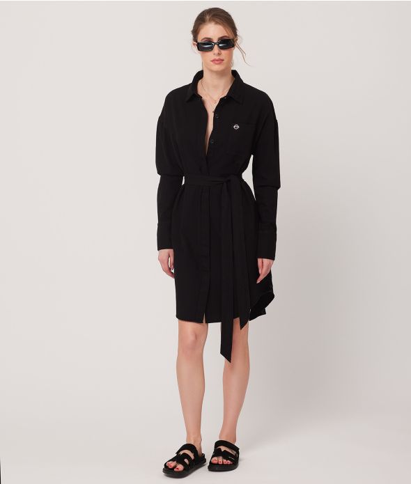 SERAFINA SHIRT DRESS, BLACK