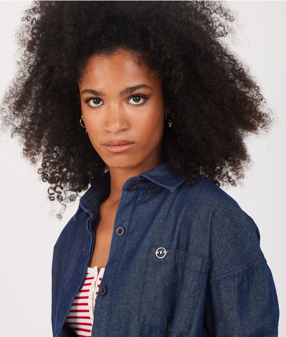 SERAFINA SHIRT DRESS, DENIM BLUE