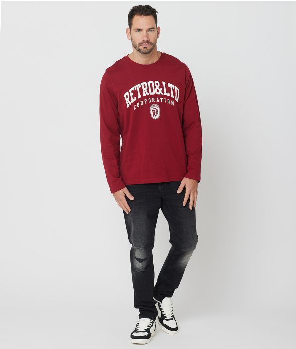 ZEPHYR L.S.TOP, BURGUNDY