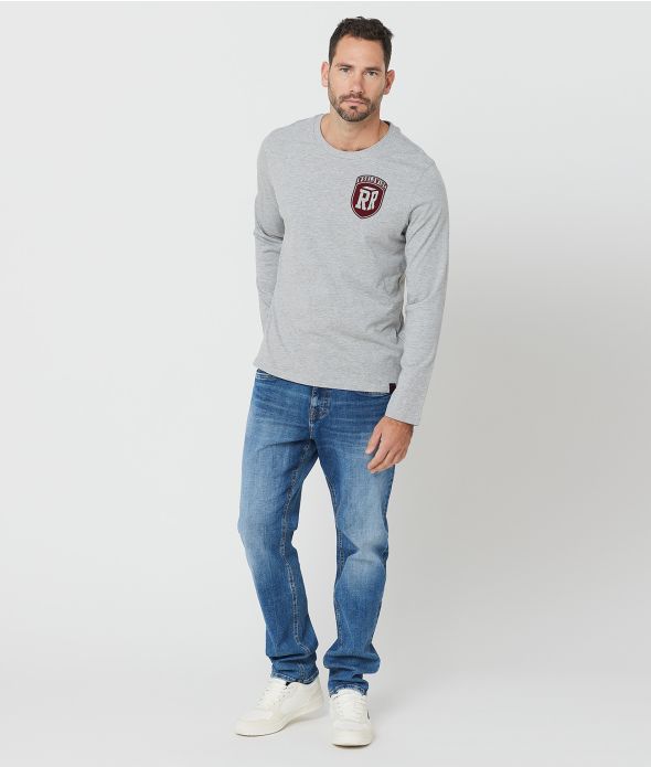 ZEPHYR B L.S.TOP, GREY MELANGE