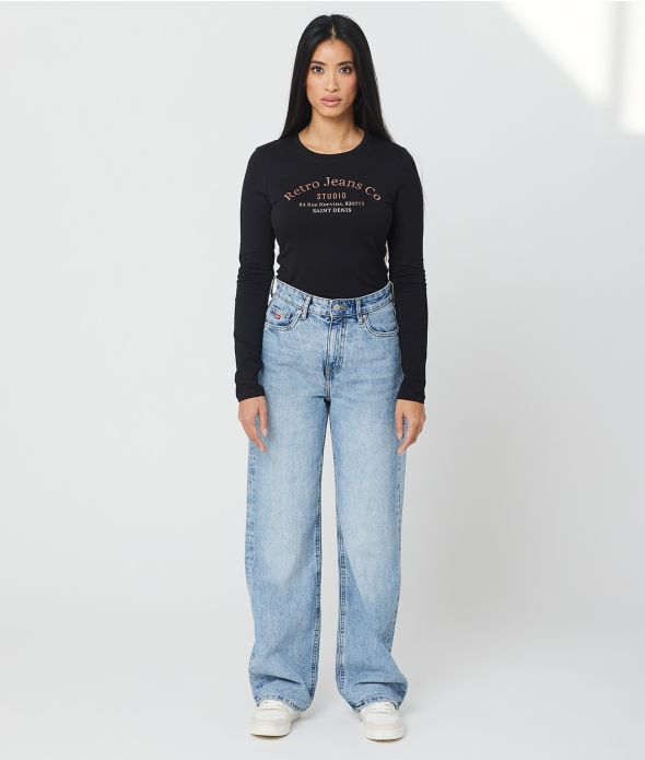 WILLOW L.S.TOP, BLACK