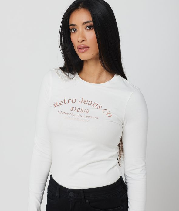 WILLOW L.S.TOP, OFFWHITE