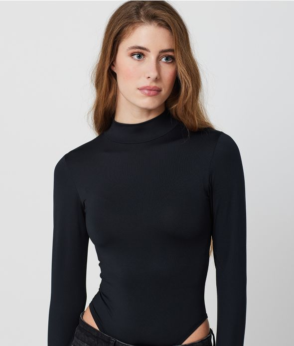 SWAN LONG SLEEVES BODY, BLACK