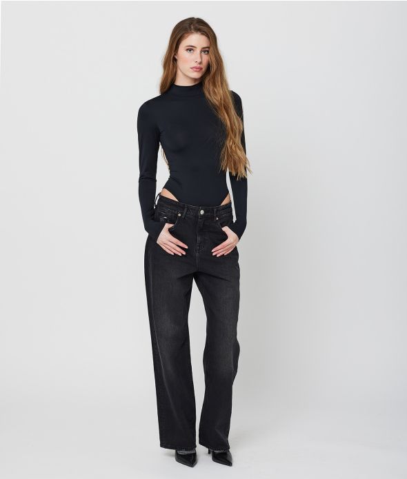 SWAN LONG SLEEVES BODY, BLACK