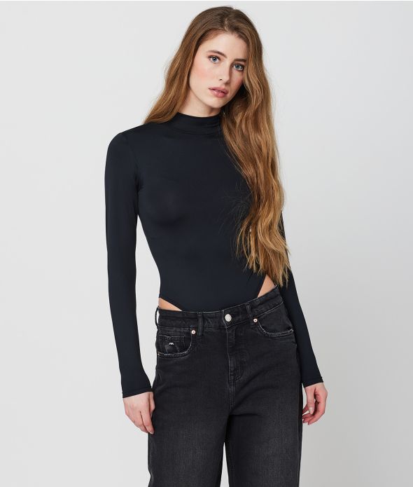 SWAN LONG SLEEVES BODY, BLACK