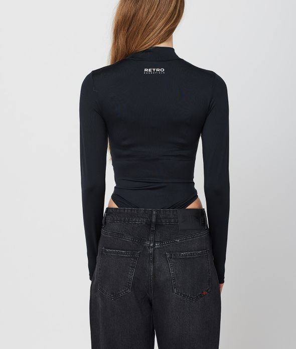 SWAN LONG SLEEVES BODY, BLACK