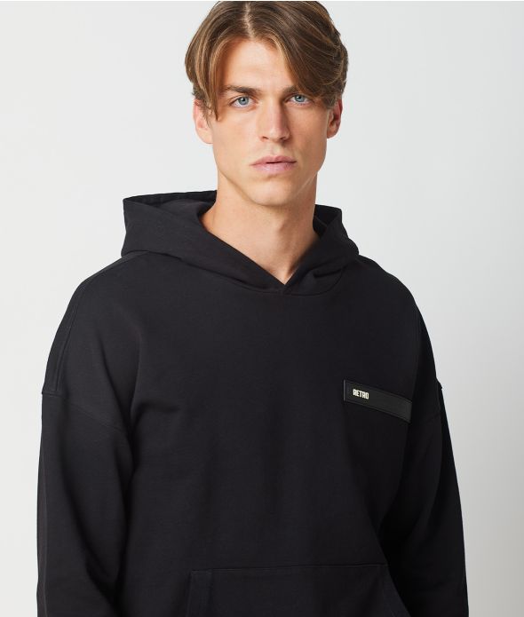 AVUS HOODIE JOGGING TOP, BLACK