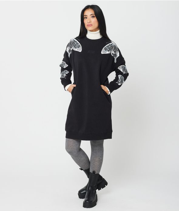 XYLA JOGGING DRESS, BLACK