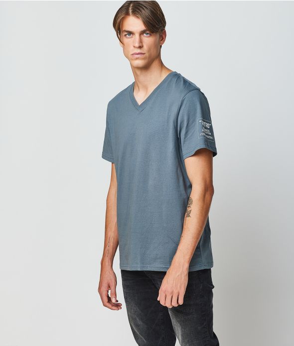 IGORA V-NECK T-SHIRT, GREY