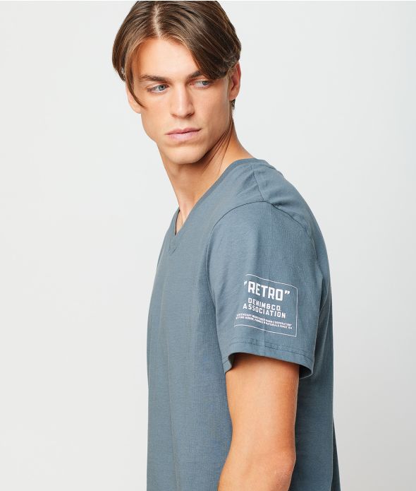 IGORA V-NECK T-SHIRT, GREY