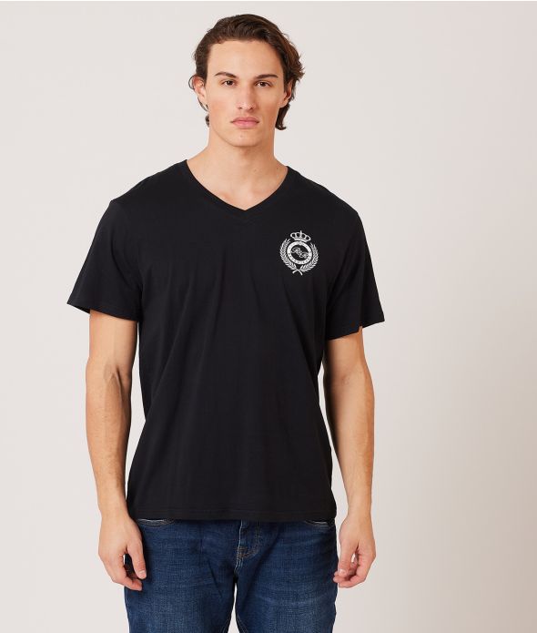HARALD V-NECK T-SHIRT, BLACK