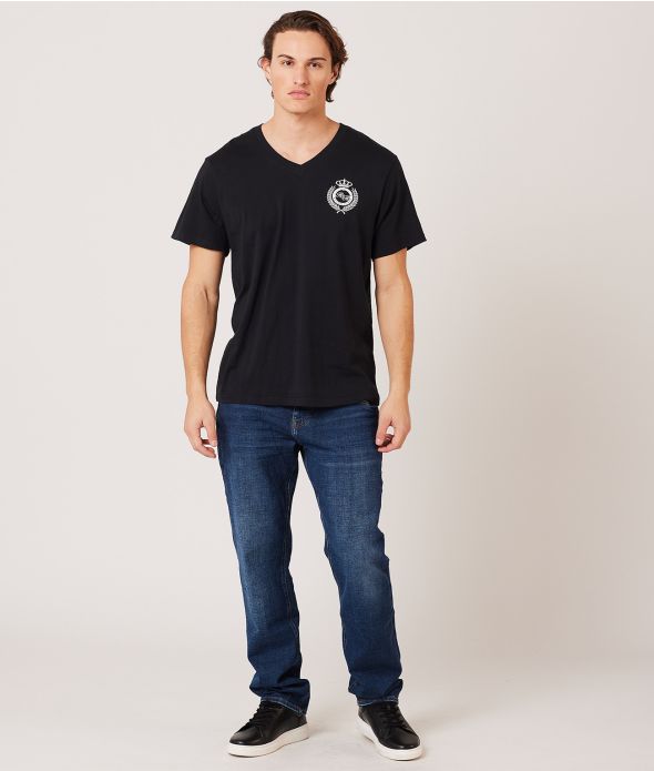 HARALD V-NECK T-SHIRT, BLACK
