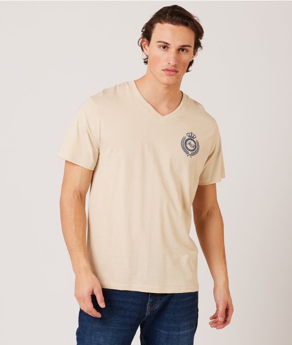 HARALD V-NECK T-SHIRT, SAND