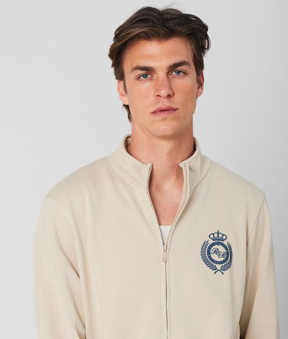 HARALD ZIPUP JOGGING TOP, SAND