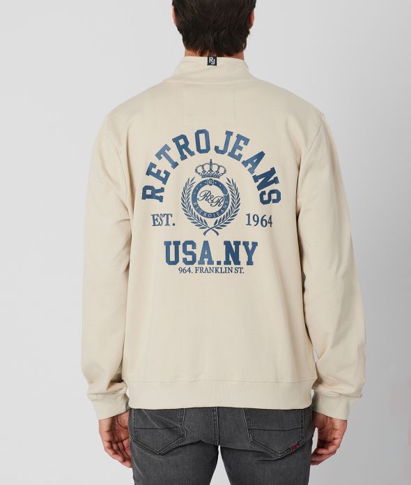 HARALD ZIPUP JOGGING TOP, SAND