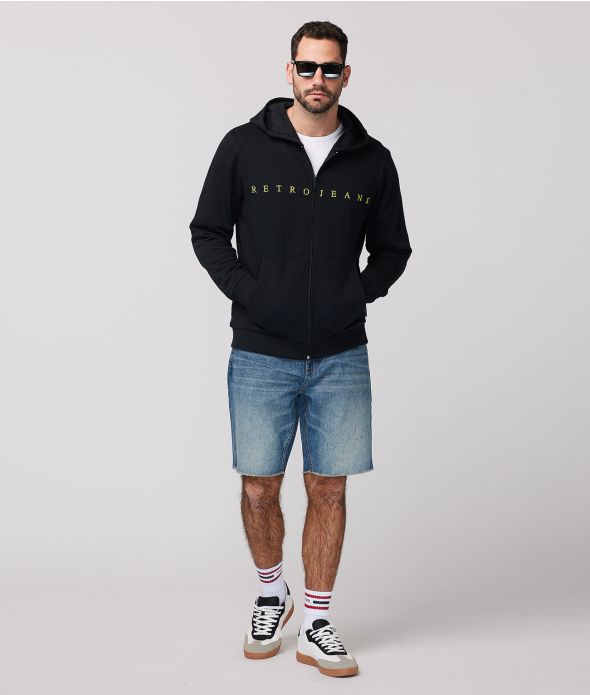 MATS ZIP HOODIE JOGGING TOP, BLACK