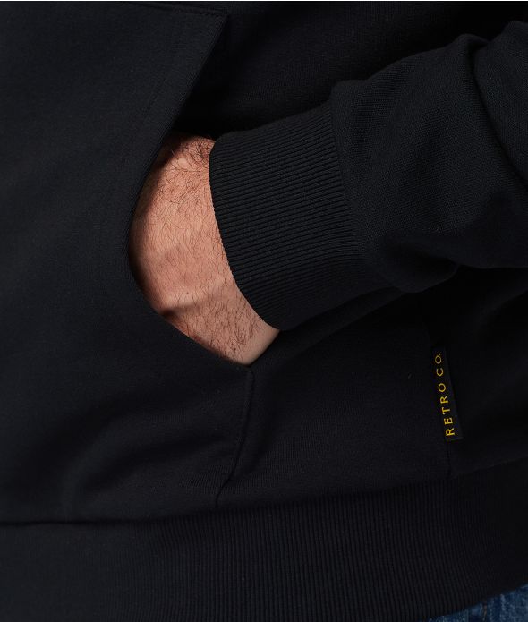 MATS ZIP HOODIE JOGGING TOP, BLACK