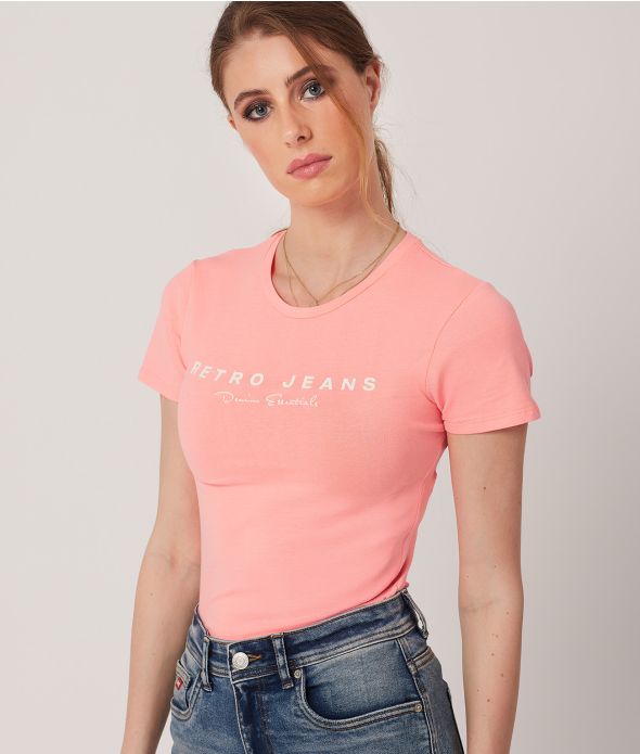 ARLENE T-SHIRT, NEON CORAL