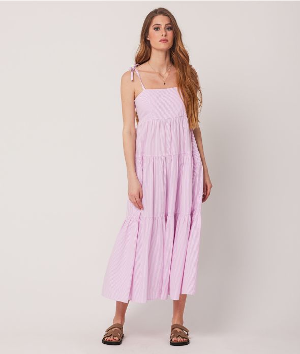 CARINA DRESS, FUXIA STRIPED