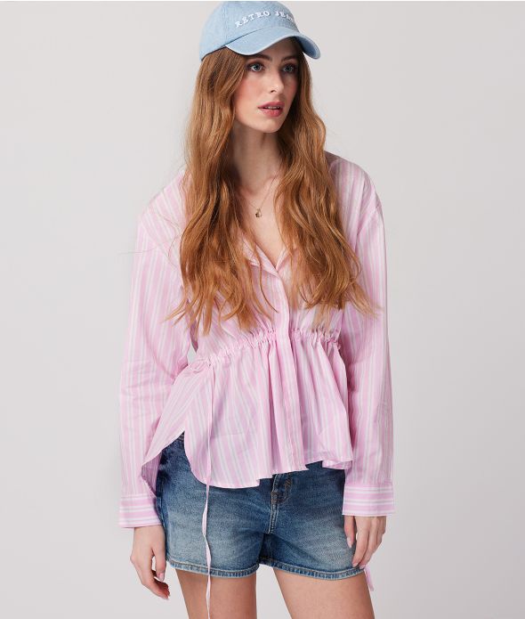 CARINA OVERSIZE BLOUSE, PINK STRIPED