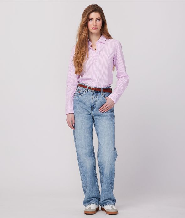 GWEN B BLOUSE, FUXIA STRIPED